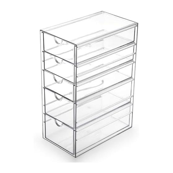 Sumnacon Accessory Storage Case, Pull-Out Storage Box, Pen Storage Case, Plastic Case, Tabletop Storage, Accessory Box, Accessory Case, Jewelry Box,