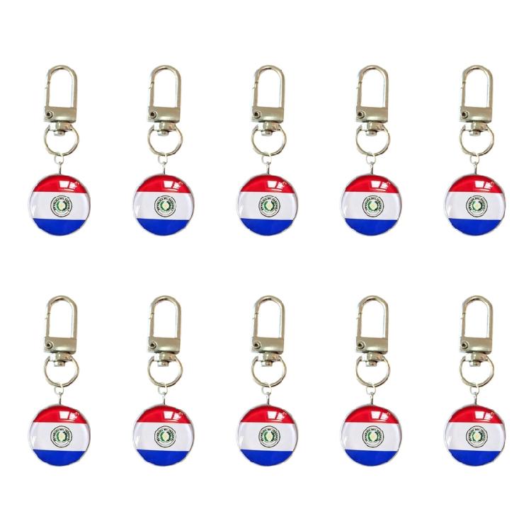 10PCS/Lot Trend Football Keychains Feature Bright Country Flags Rustproof Alloy And Glass Backpacks Decoration