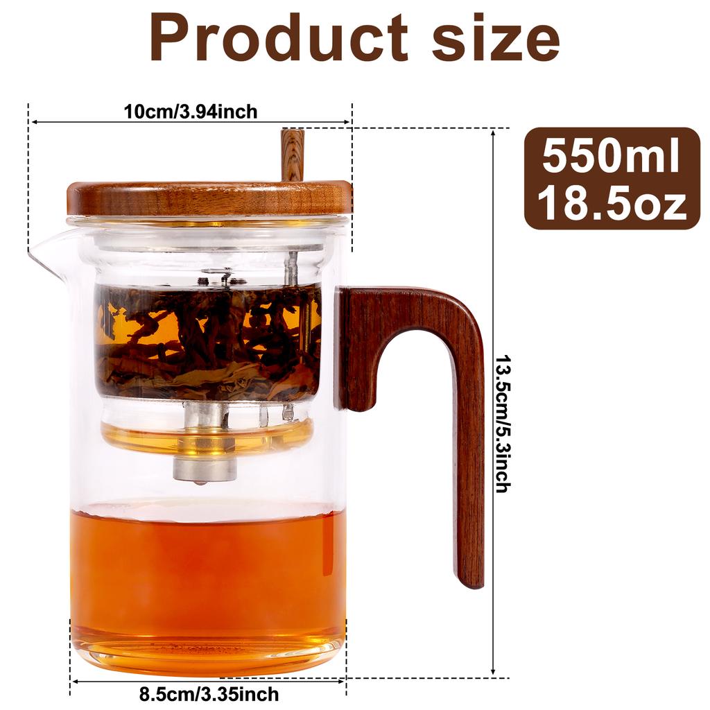 Large Capacity Teapot Water Separation Glass Tea Infuser Bottle Tea Infuser Mug Water Bottle Leakproof Travel Mug with Filter