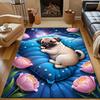 Sleeping Cute Pug Print Carpet for Living Room Bedroom Bedside Sofa Table Floor Mat Home Area Rug Decor for Gifts Large Size