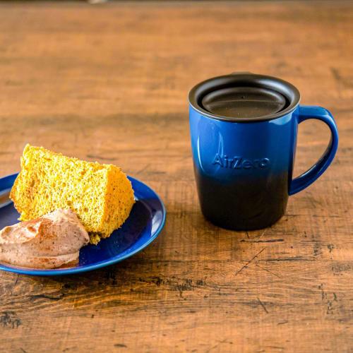 GoodPlus+ Vacuum Insulated Stainless Steel Mug "Air Zero" 300ml, Gradient Blue [Keeps hot and cold drinks hot/cold] [With a secure sliding lid] [Keeps