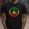 Rasta Peace Sign Reggae T-Shirt: Vintage Music Festival Tee