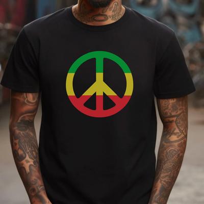 Rasta Peace Sign Reggae T-Shirt: Vintage Music Festival Tee
