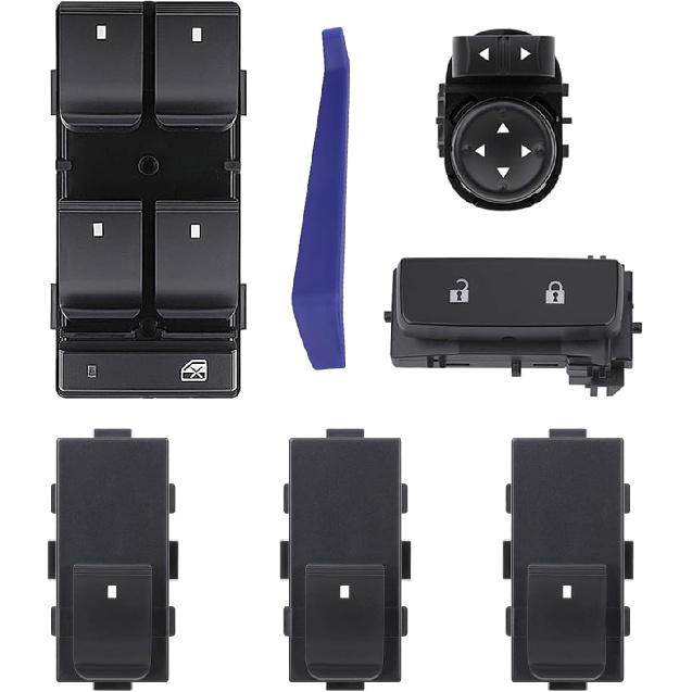 Obaee Power Window Switch & Door & Mirror Control Switch Button Compatible With Chevrolet Silverado/GMC Sierra 2007-2013, Replace OE 25789692,