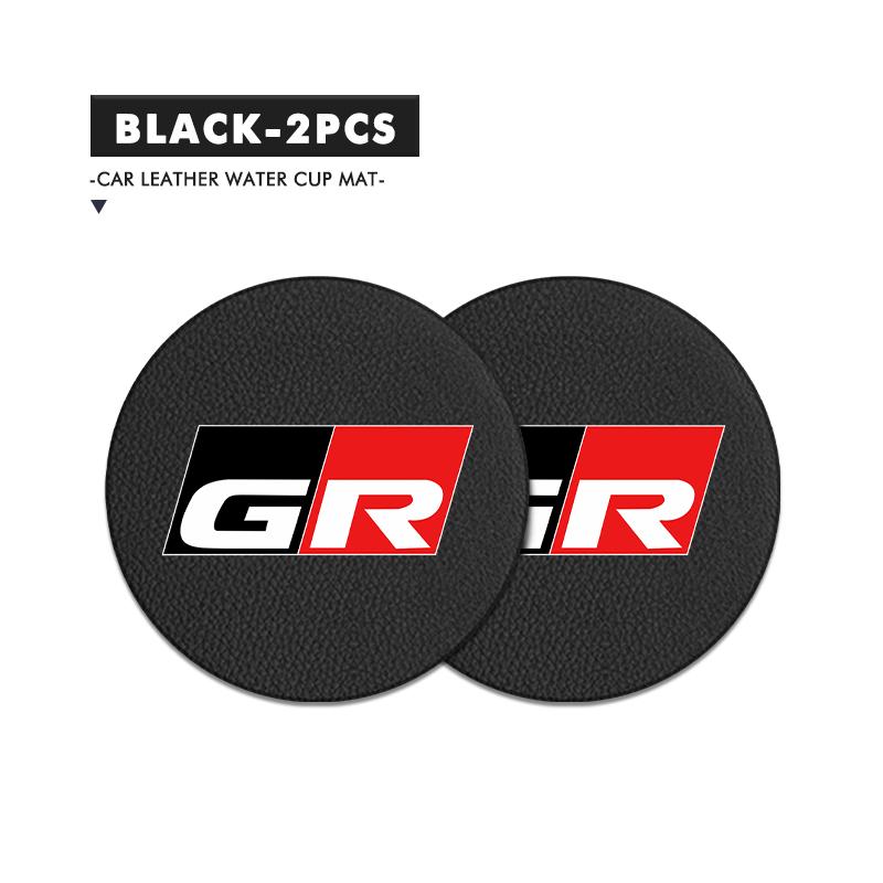 

For Toyota 2Pcs Car Coaster Water Cup Bottle Holder Anti-slip Pad Accessories Gazoo Racing TRD Corolla Yaris Chr Auris Rav4