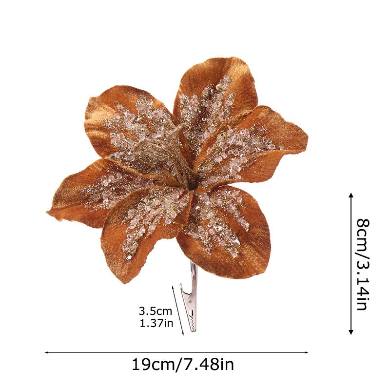 1 Stück Samt DIY Stoff Festival Simulierte Lilienblume Neujahrsdekoration Festival Weihnachten Hochzeitsanhänger