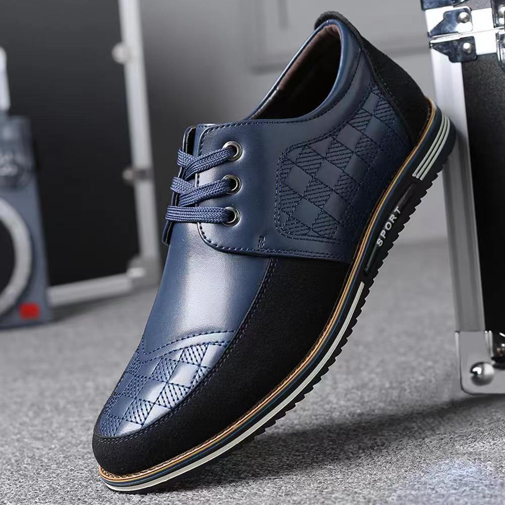 New Style Men's Shoes Front Lacing All-match British Large Size Trendy Shoes Sports Wind Business Formal Leather Shoes