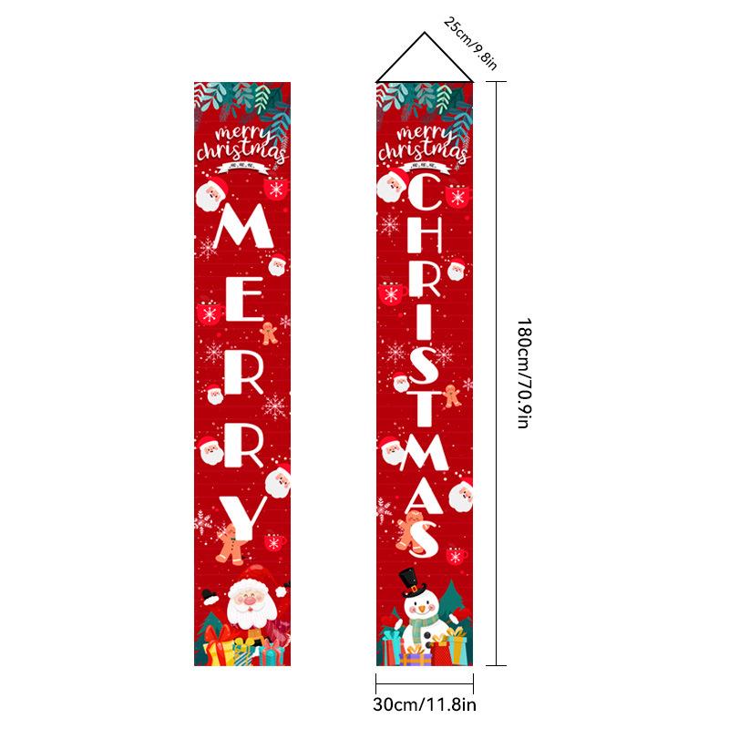 New Christmas Couplets Santa Claus Soldier Outdoor Decoration Door Curtain Hanging Flag 300D Oxford Cloth Christmas Decoration