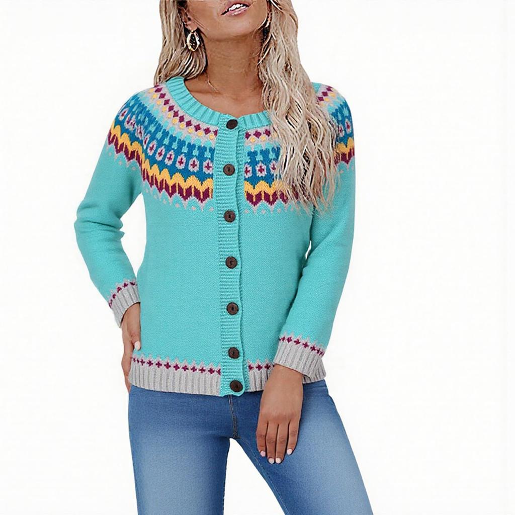 Fair Sweaters For Women Neck Loose Fit Button Up Chunky Sweater Open Front Casual Fall Knit Jacket