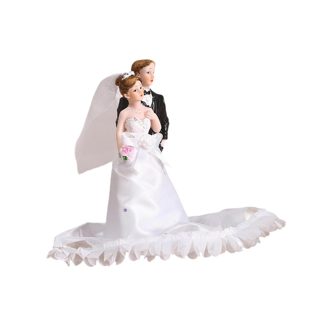 Wedding Cake Topper Bride and Groom Set Accessories Decorative Resin Romantic