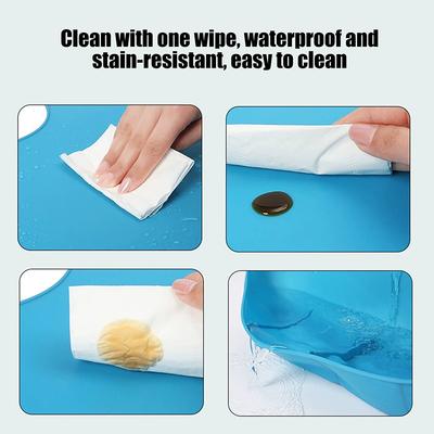 1Pcs Waterproof Adult Mealtime Anti-Oil Silicone Bib Protector Disability Aid Apron Senior Citizen Aid Aprons Dining Accessories