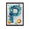 Poster Letter P In Space Poster Letter P In Space, 70X100 Cm, Dark Brown Wooden Frame, 230 Gsm Matte Paper