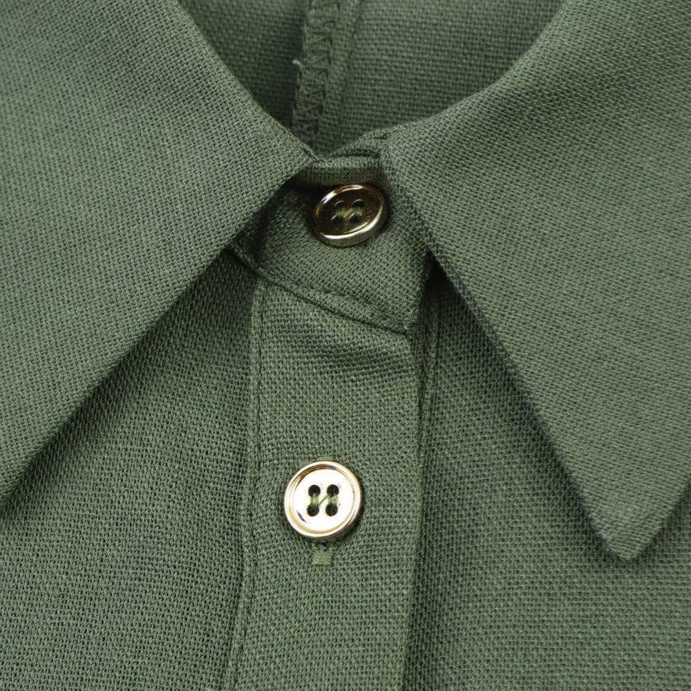 2025 Spring/Summer Women's Slim Fit Lapel Shirt with Tie-Up Decoration