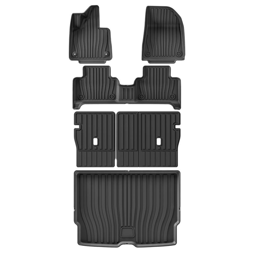 For Volvo EX30 2025 2025 Car Floor Mats Cargo Liner Trunk Pad TPE 3D Foot Mat Waterproof Odorless Tray Set BLACK