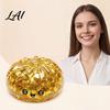 Knead Stress Reliever Gold Foil Steamed Bun Squeeze Ball Cute Food Shape Fidget Ornament Toy for Anxiety Relief Soft Elastic Maltose Reliever Funny