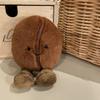 10/20cm Stuffed Brown Coffee Bean Plush Pillow Funny Food Cushion with Legs Smiling Face Plushie Home Office Decor Children Gift