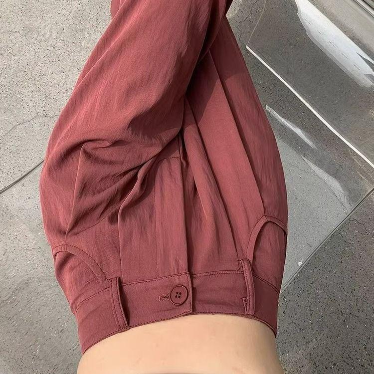 Petite Yamamoto Wide-Leg Pants for Women, High-Waisted Cotton Linen, Drapey Slimming Style, Perfect for Spring/Autumn, Suited for 145cm Height.