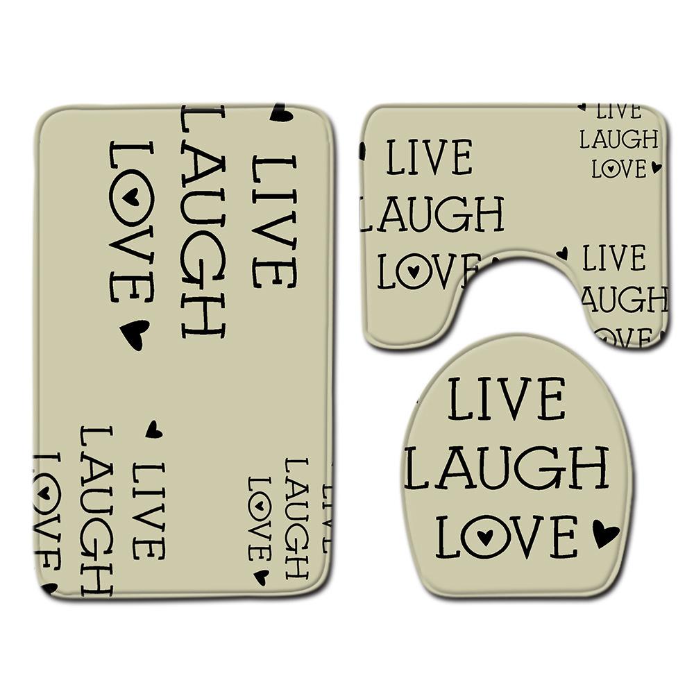 Covor de podea creativ din trei piese pentru toaletă, covor de ușă, covor de baie, covor de ușă moale antiderapant