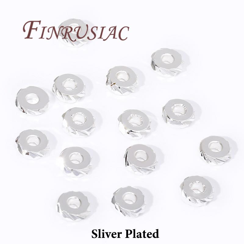 3mm-8mm Beads Separators 18K Gold Plated Spacer Beads For Bracelets Accessories DIY Jewelry Making Supplies,Metal Beads