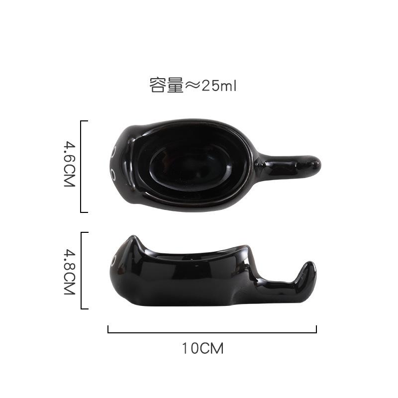 

Cartoon Cat Ceramic Sauce Plate Gravy Boats Seasoning Dish Dipping Dish Tasting Plate Chopsticks Rack Spice Bowl Vinegar Dishes