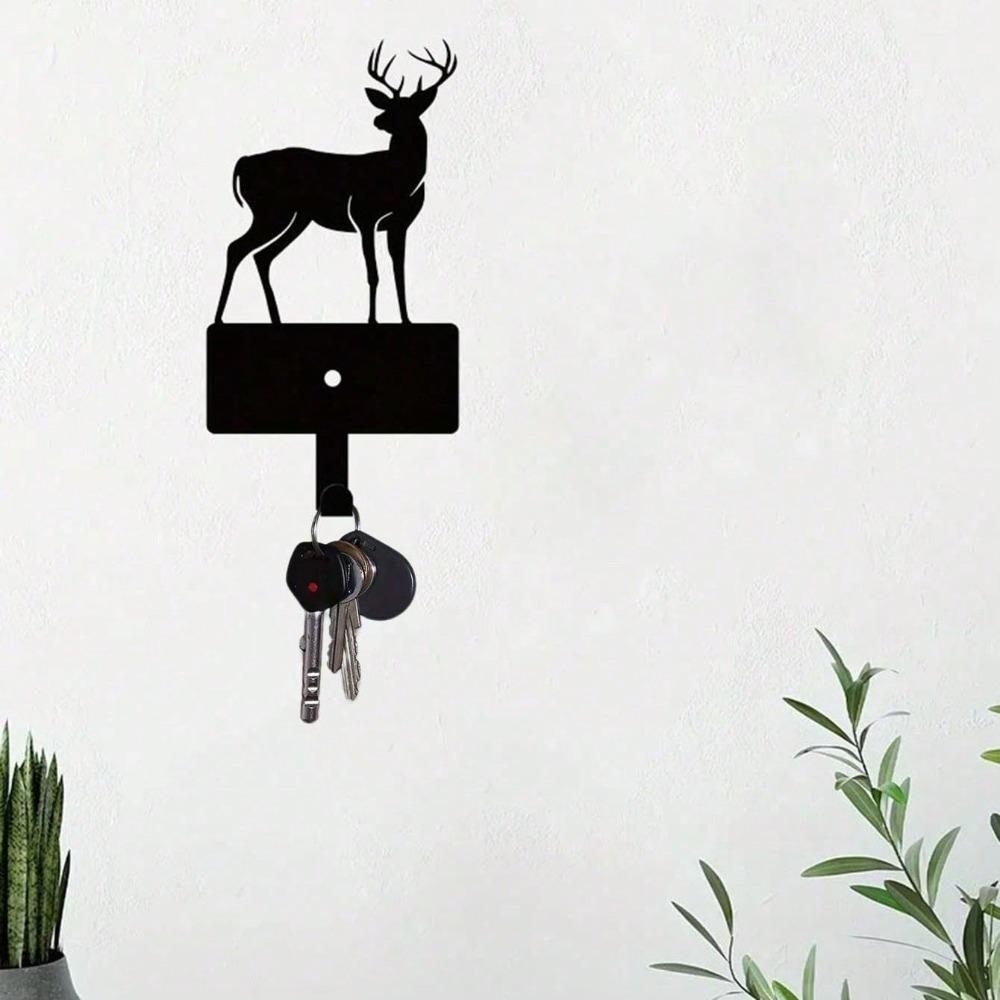 1 Pc Metal Deer Hook for Cups, Keys, Bags, Wall Mounted, Modern Home Decor, Entryway, Bedroom, Bathroom