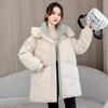 Winter New Hooded Versatile Cotton-padded Clothes Loose Cotton-padded Clothes Medium and Long Thermal Cotton-padded Jackets Women's Trendy Jackets