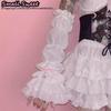 Y2K Girl Lolita jk Goth Women‘s sleeve cover Half finger yarn Tutu Gothic Lolita Arm Warmers Wrist Cuffs Lace Ruffled Gloves