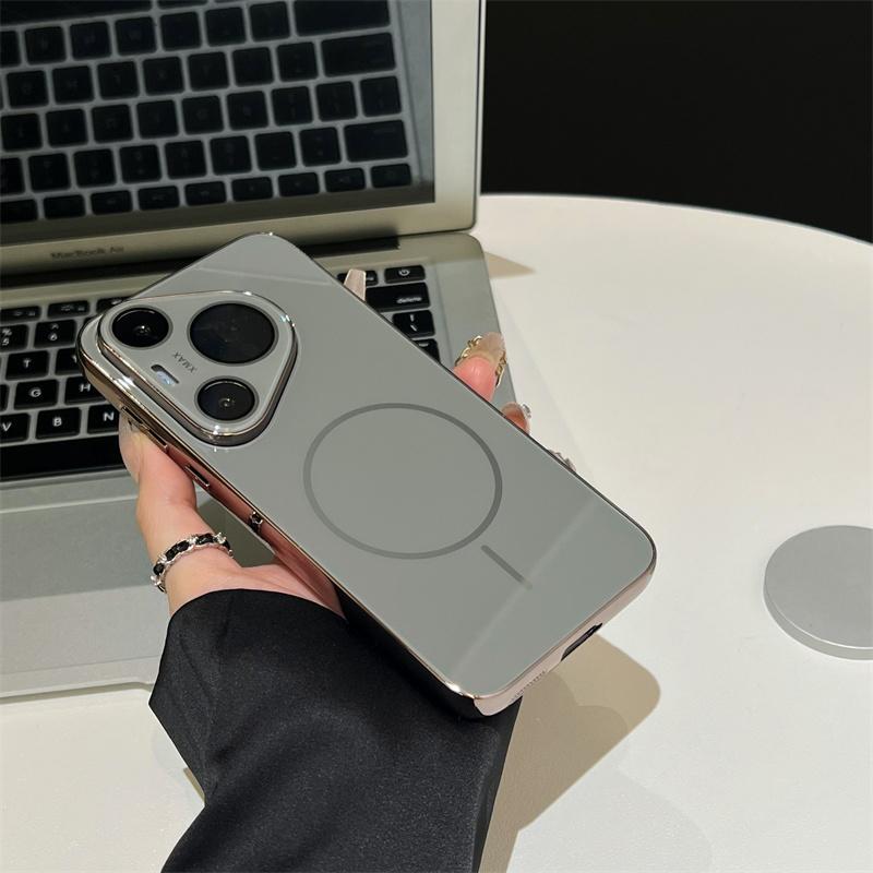 

Matte Metal Back Plate Glass Wireless Charging Magnetic Case For Huawei Mate 70 60 50 40 P70 Pro Ultra PC Shockproof Hard Cover For Huawei Mate70Pro