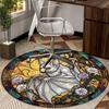 Stained Glass Bat round carpet Chair cushion Round Entryway Rug, Soft Round Rugs for Living Room, Bedroom, Circle Carpet decor gifts