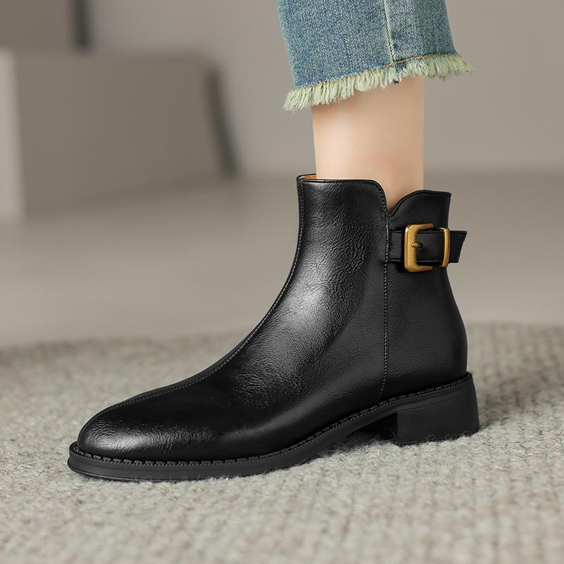 Fashion 2024 New Autumn Winter Women Boot Fashion Short Boots Round Toe Chunky Shoes for Women Chelsea Cowboy Boots Ankle Boots