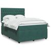VidaXL Slat Bed Base and Mattress Dark Green 160x200cm Velvet, Bed, Platform Bed, Panel Bed, Furniture of 3292391