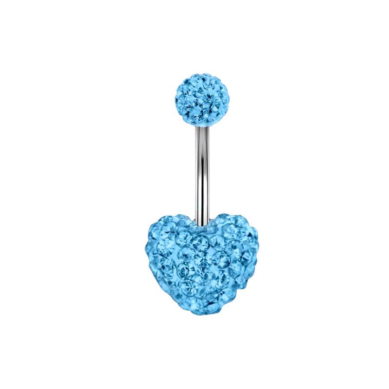 14G Blue Series Stainless Steel Belly Button Ring - Simple, Fashionable, Sexy, Japanese & Korean Style