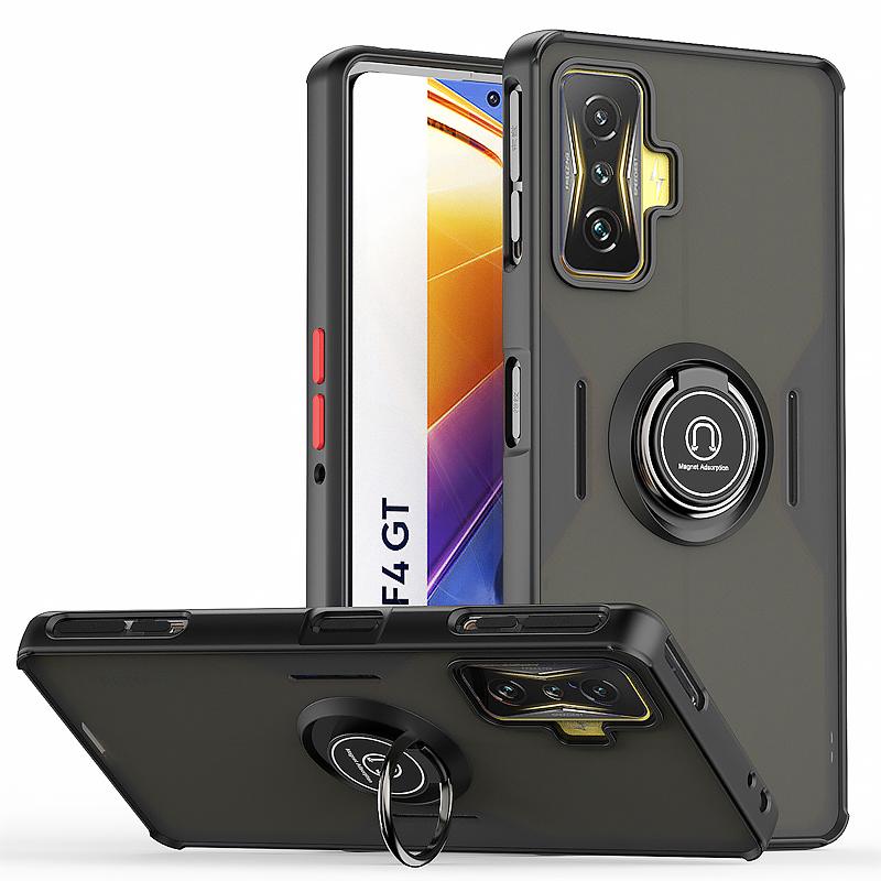 

Броньований Жорсткий ПК Чохол для Xiaomi Poco F4 GT Чохол Ударостійкий Матовий Кільце Автомобільний Магнітний Тримач Задня Кришка для PocoF4 GT Poko Pocco F4GT Poco F4 GT
