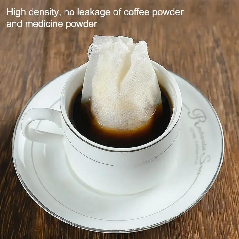100PCS Disposable Tea Filter Bags Non-woven Fabric Teabags With String Kitchen Teaware Coffee Loose Tea Spice Bag Wholesale