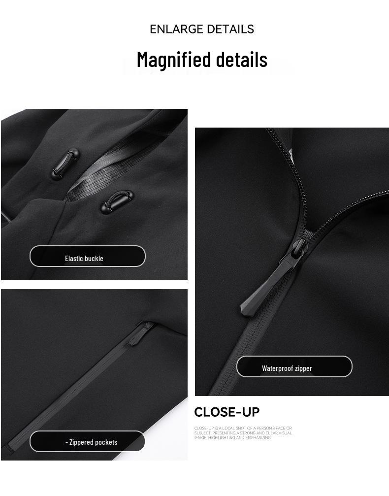 Men's & Women's Couple Hooded Softshell Jacket - Windproof, Warm, Loose Fit, Casual Sportswear for Spring & Autumn