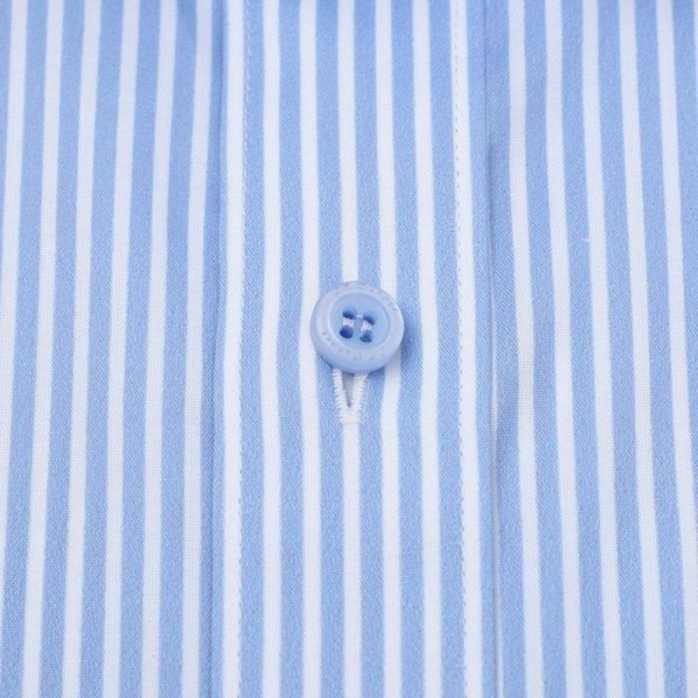 S.T. Dupont Men Blue Stripe Short Sleeve Regular Fit Shirt Se6mm11hs108sbu