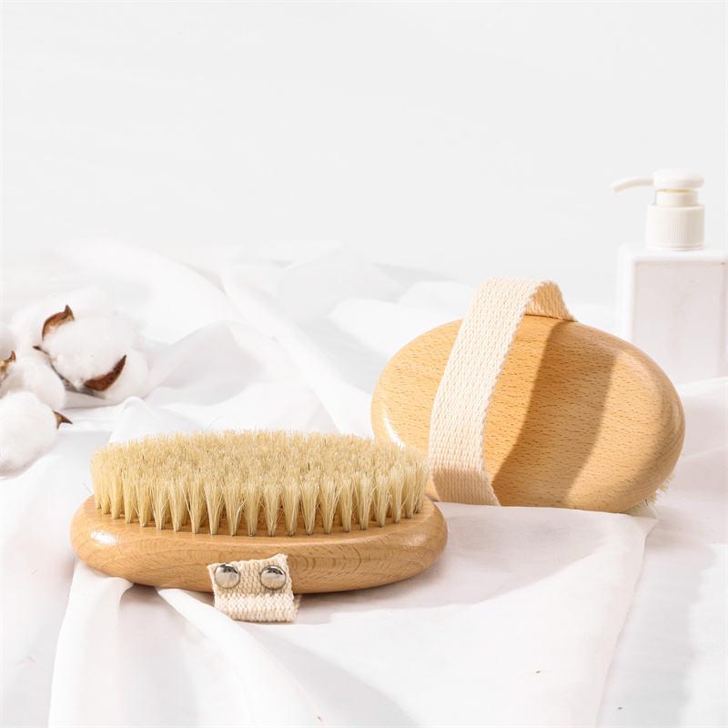 1pcs Exfoliating Wooden Body Massage Shower Brush Natural Bristle Bath Brush Soft SPA Woman Man Skin Care Wet Dry Body Brush