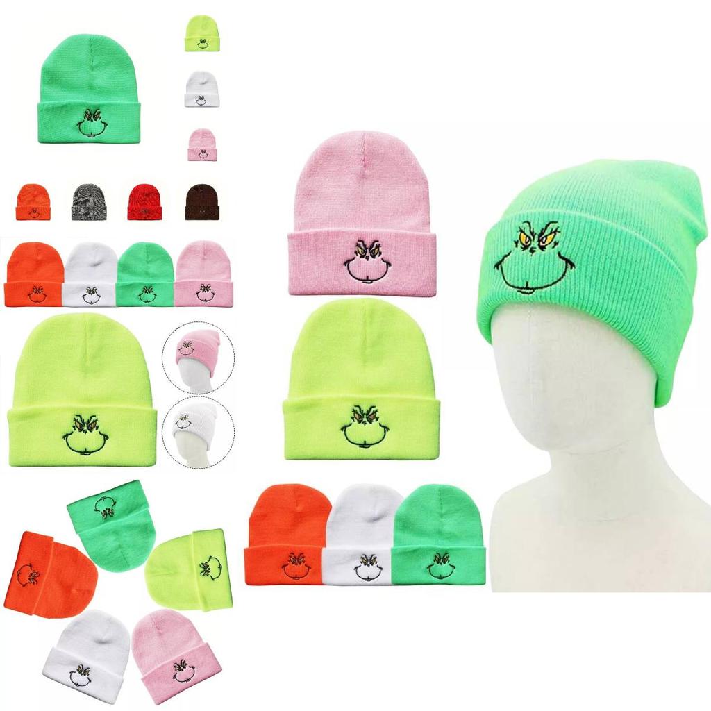 Stylish Cartoon Expression Embroidered Pullover Hat For Cold Weather Protection