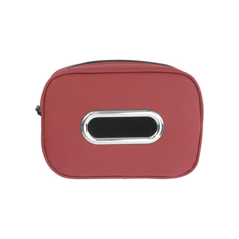 Car Tissue Box Holder Leather Sun Visor Center Console Armrest Mount Napkin Case Universal Fit Road Trip Organizer Easy Install