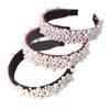 New Winter Women Fashion Pearl Rhinestone Headband Velvet Padded Hair Band Luxury Headwear Ladies Ha