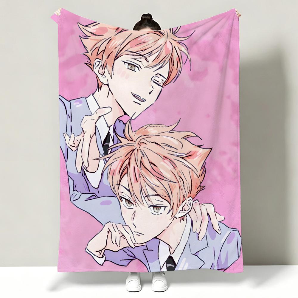 Ouran HHigh School Host Club Throw Soft Warm Flannel Throw Blanket Multiuse for Sofa Bed Office Nap