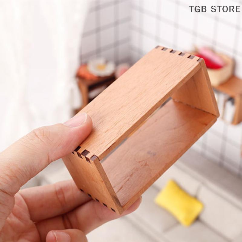 1Pcs Wooden Storage Cabinet Storage Rack Bookshelf Model 1:12 Dollhouse Miniature Furniture Accessories Toys