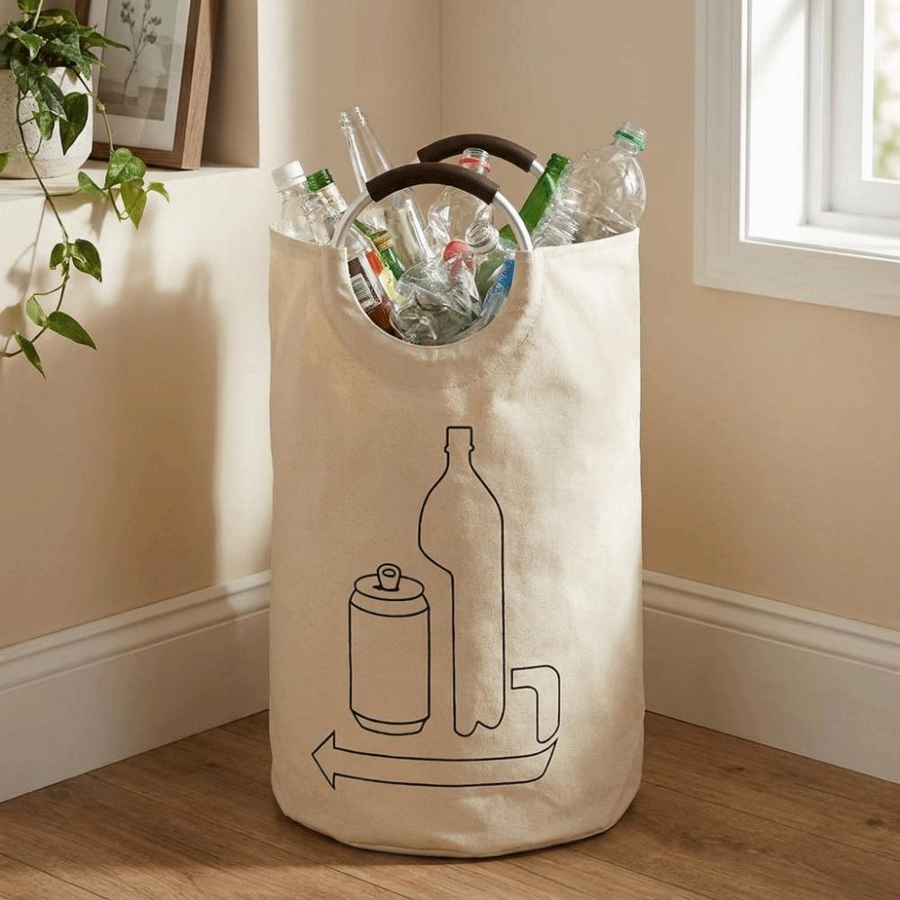 Large Capacity Bottle Collector Bag Oxford Cloth Recycling Bin Bag Dirty Clothes Basket Office