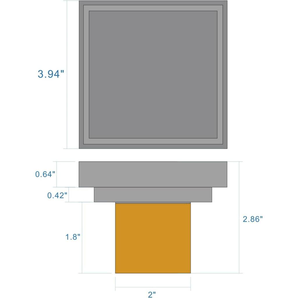 4 Inch Brass Square Shower Floor Drain with Tile Insert Grate Removable Cover Hair Catcher Strainer,Anti Clogging and Odor,Nickel