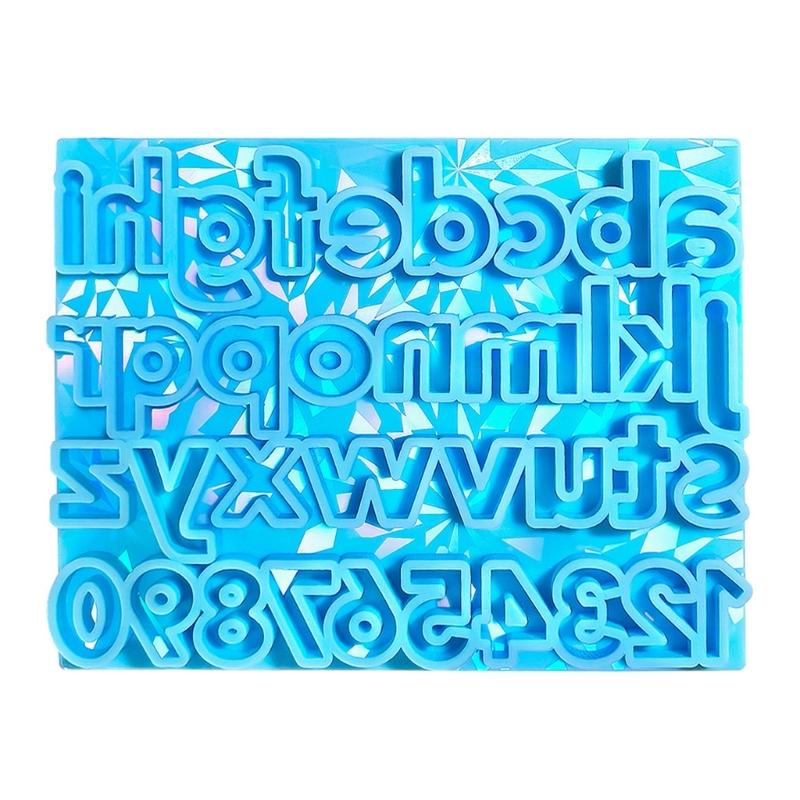 

Reflective Holographics Letter and Number Sturdy Silicone Epoxy Resin Molds for Customes Jewelry Making Creation синій