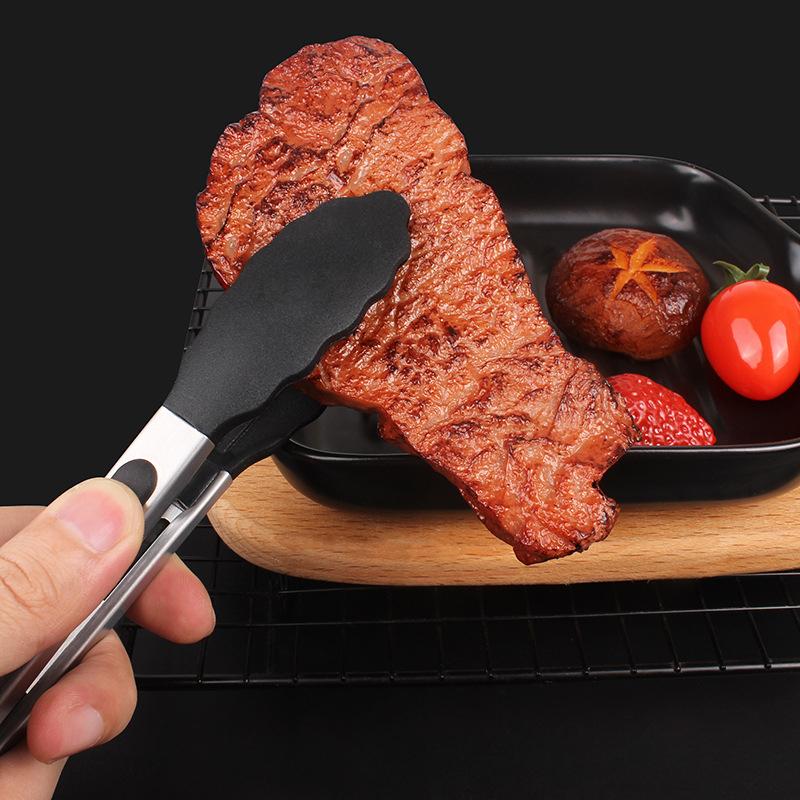 Food Grade Silicone Food Tong Kitchen Tongs Utensil Cooking Tong Clip Clamp Accessories Salad Serving BBQ Tools