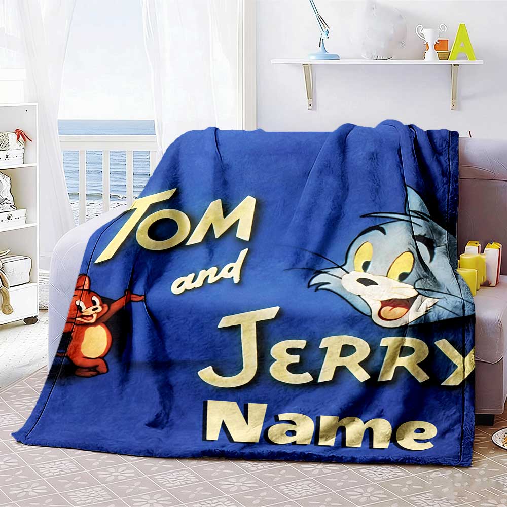 Warner (10) Customize Your Name Blanket Throw Customizable Blanket Soft & Cozy for Living Room Couch Sofa Home Decor Four Seasons Multipurpose