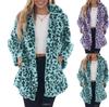 Women's Winter Thickened Double-sided Velvet Stand Collar Loose Leopard Print Plush Zipper Jacket