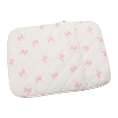 Bowknot Quilted Laptop Inner Bag Embroidery Tablet Storage Bag Shockproof Puffy Protective Case Commute Work Study Bag