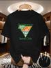 T-shirt con Stampa Grafica Casablanca Tennis Club in Offerta Speciale Uomo Donna Caratteristiche Un Design Triangolare Verde Casablanca Che Include Elementi Come Palme